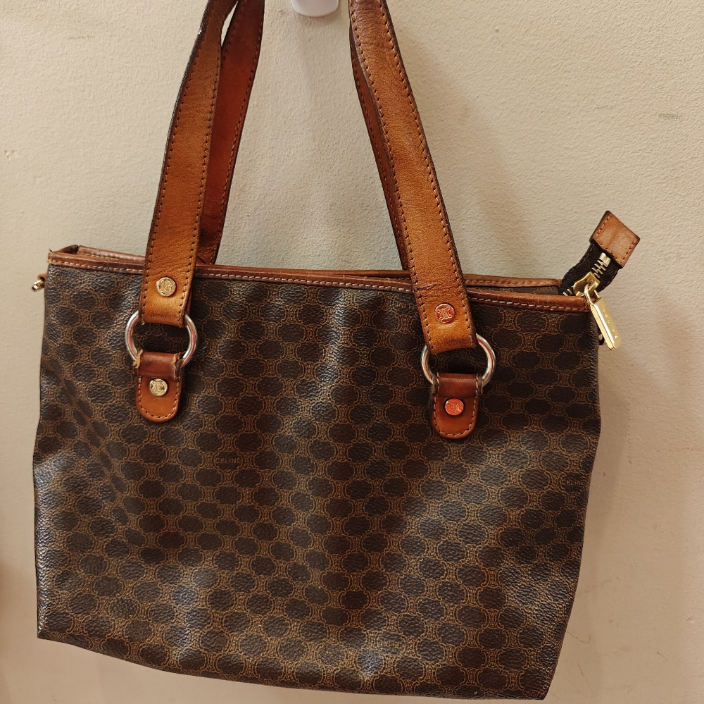 Authentic Vintage Celine Macadam Monogram Small Tote